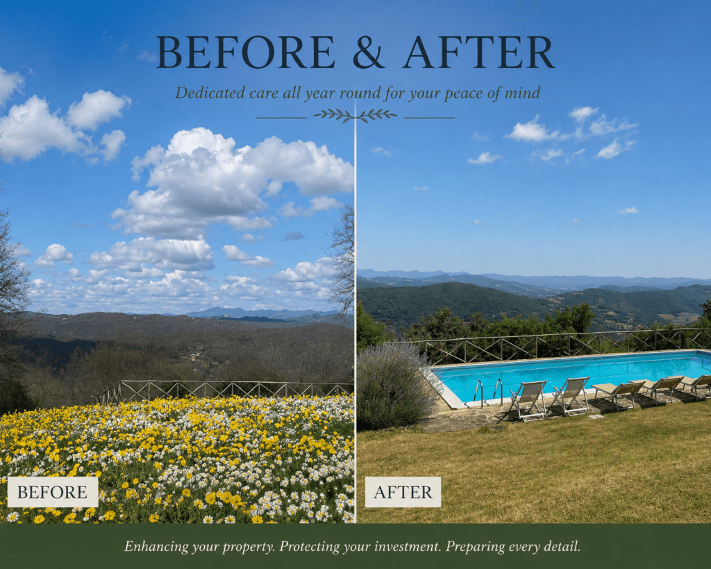 Professional property management in Umbria overlooking the Umbrian countryside