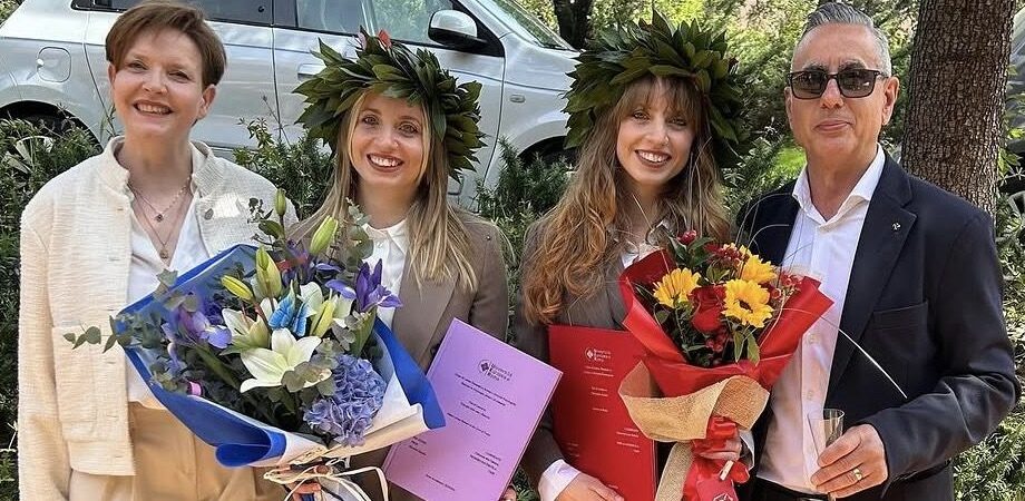 Andrea and Tony celebrating their daughters’ Psychology graduation in Rome.